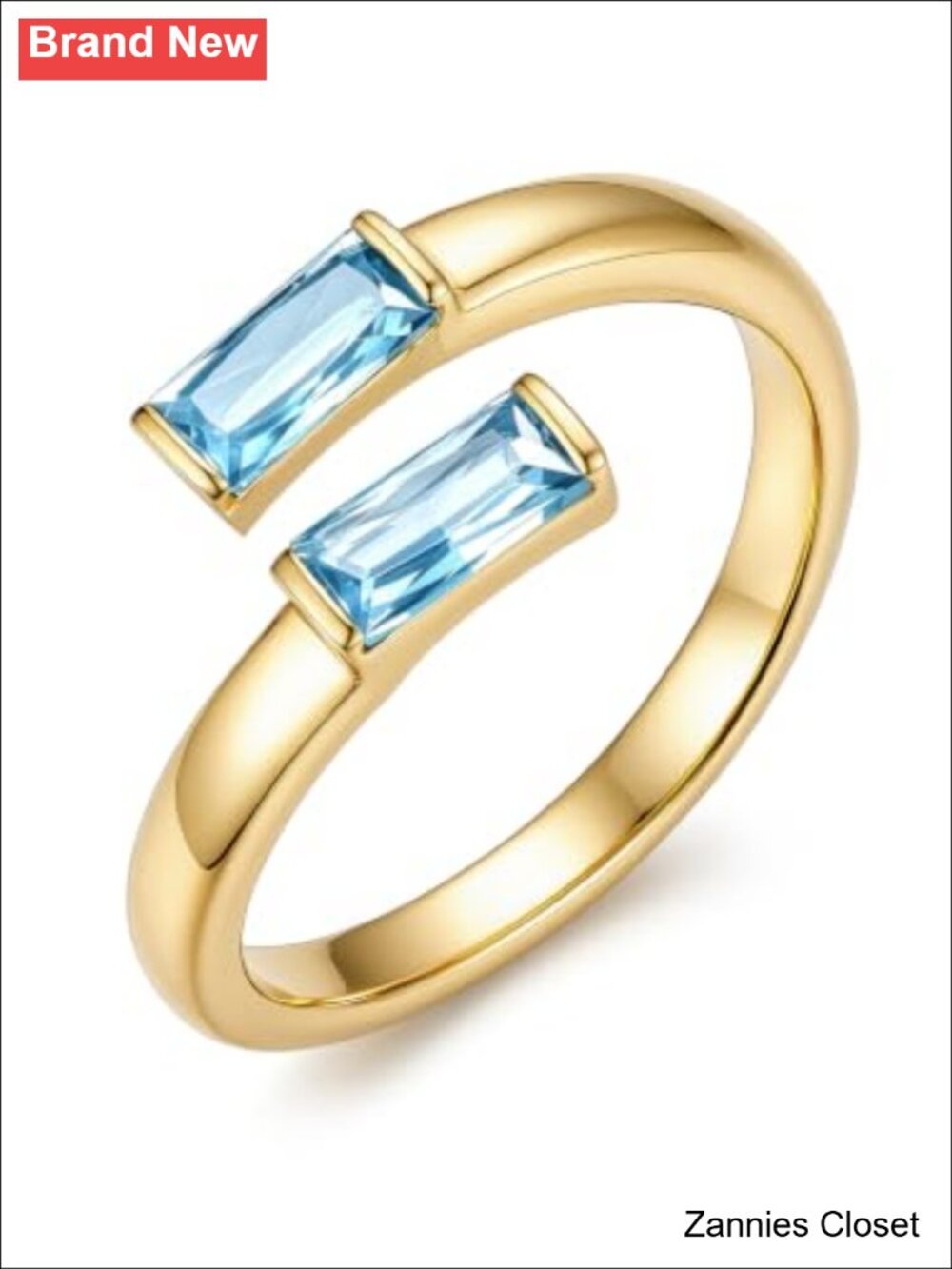 💍 Suplight 14k gold plated Adjustable Stackable Birthstone Ring Gift